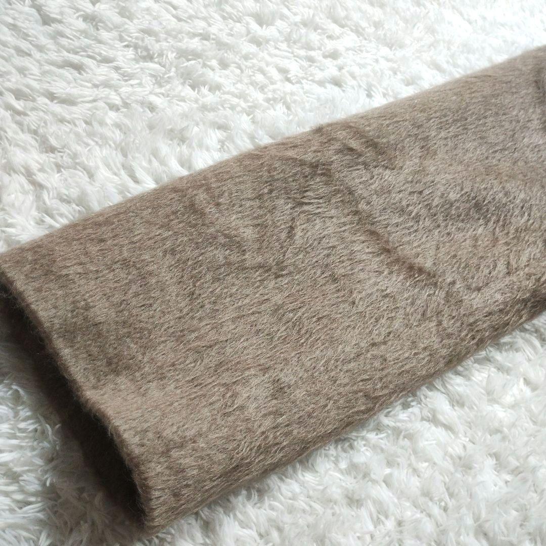 美品　23AW　スピックアンドスパン　シャギージャケットコート　モヘヤ　ブラウン