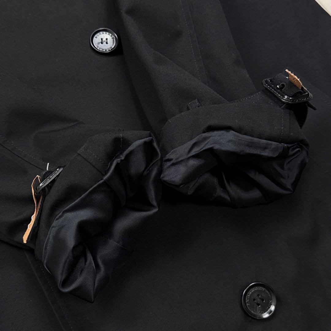 バーバリーロンドン ダブルトレンチコート メガチェック ブラック サイズ48 M