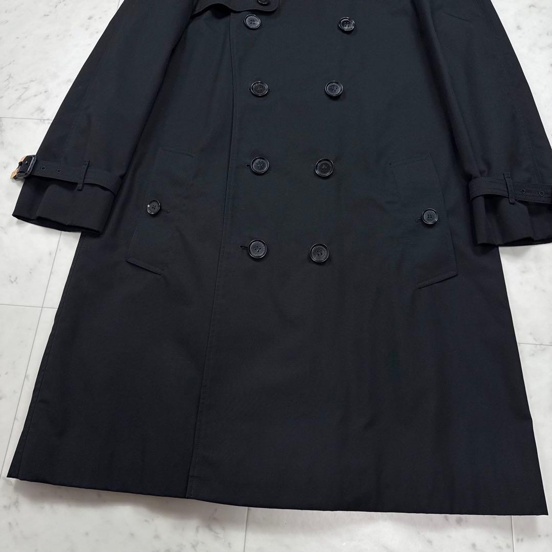 バーバリーロンドン ダブルトレンチコート メガチェック ブラック サイズ48 M