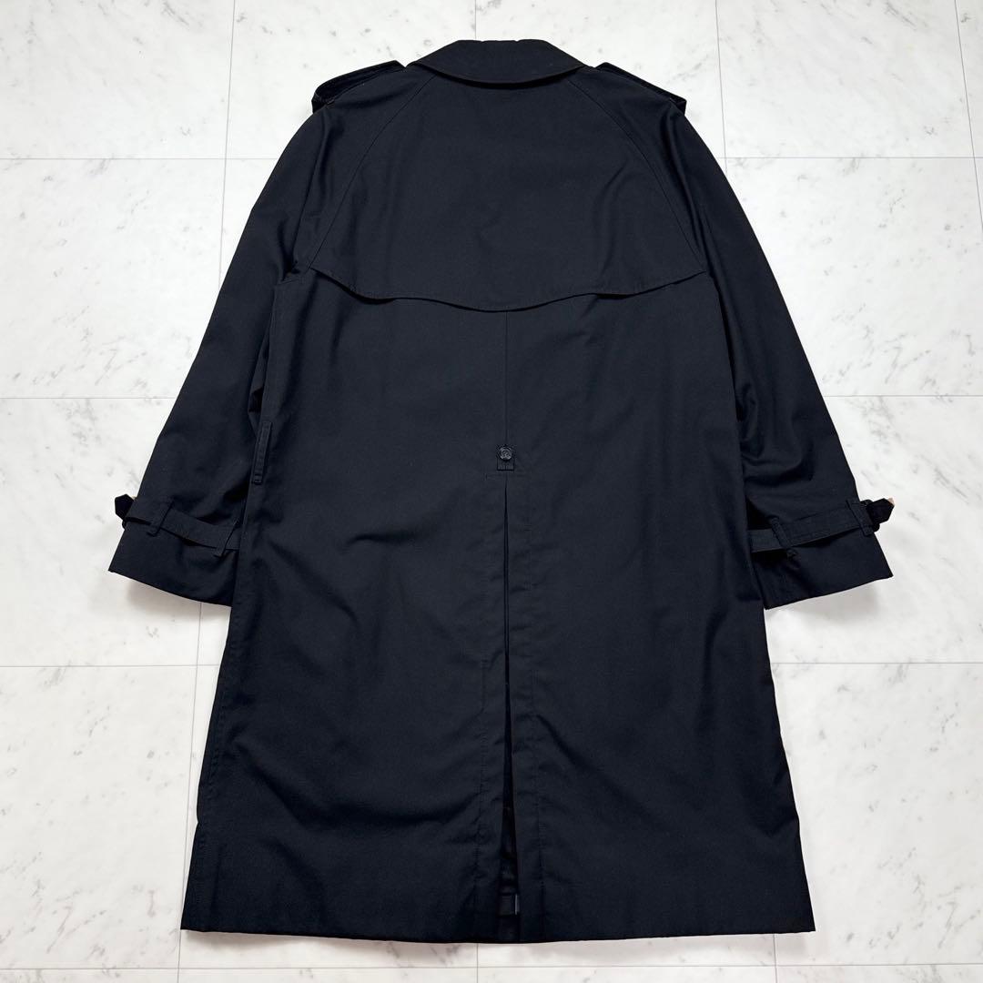 バーバリーロンドン ダブルトレンチコート メガチェック ブラック サイズ48 M