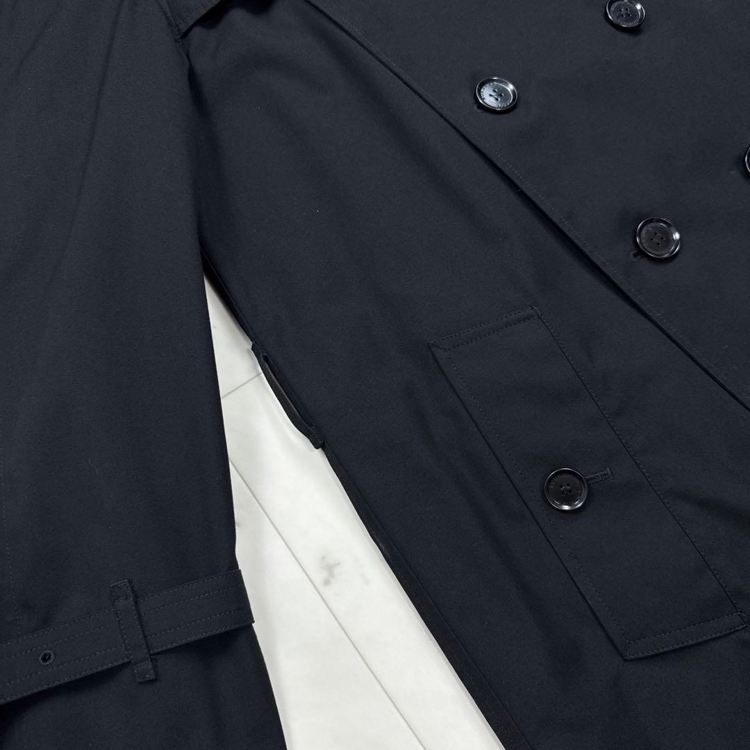 バーバリーロンドン ダブルトレンチコート メガチェック ブラック サイズ48 M