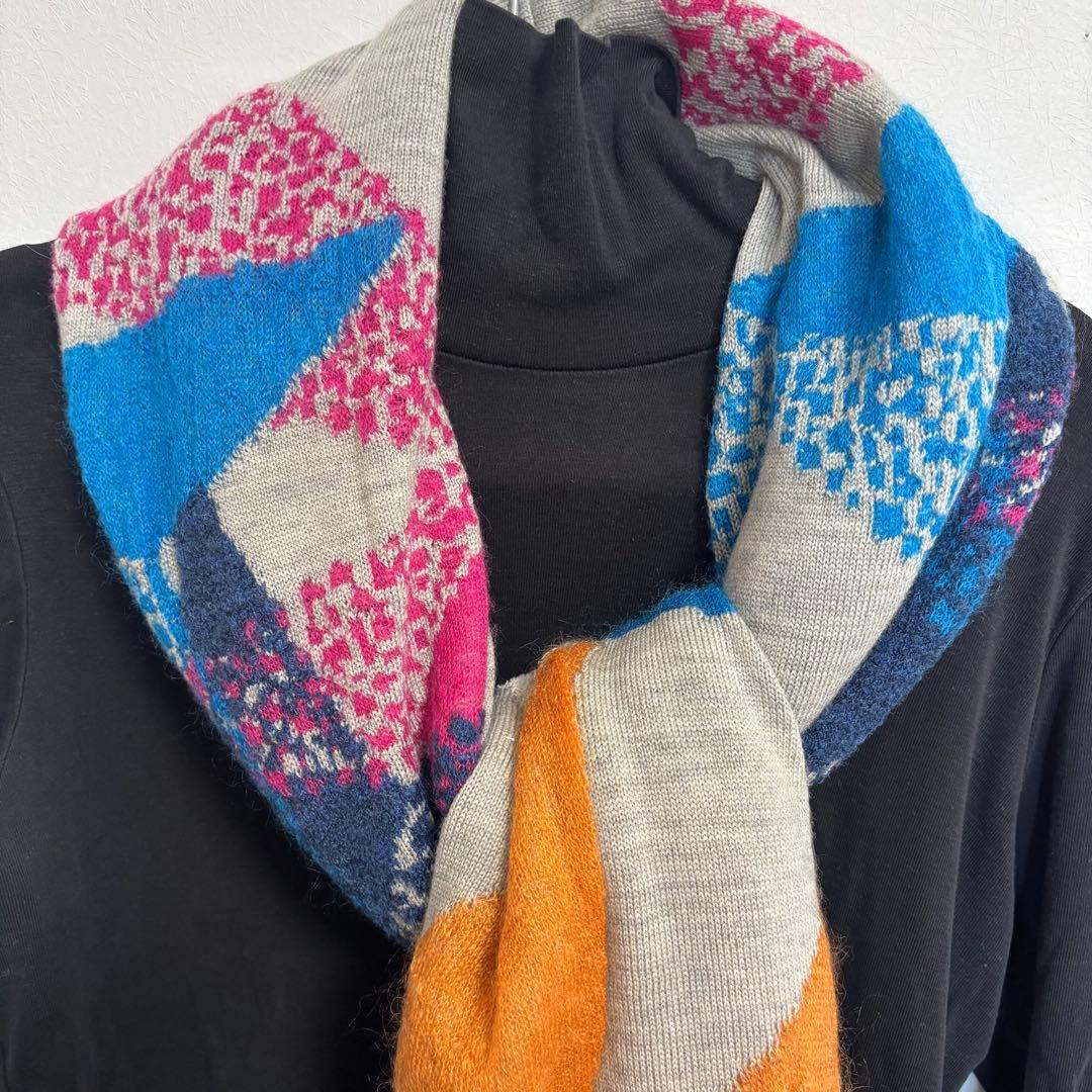 【新品未使用タグ付】Masaki Kyoko 佐藤繊維 大判 カラフル ショール