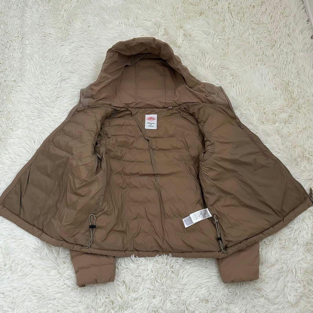 極美品 ダントン フード付き ミドル ダウン ジャケット Sサイズ ベージュ