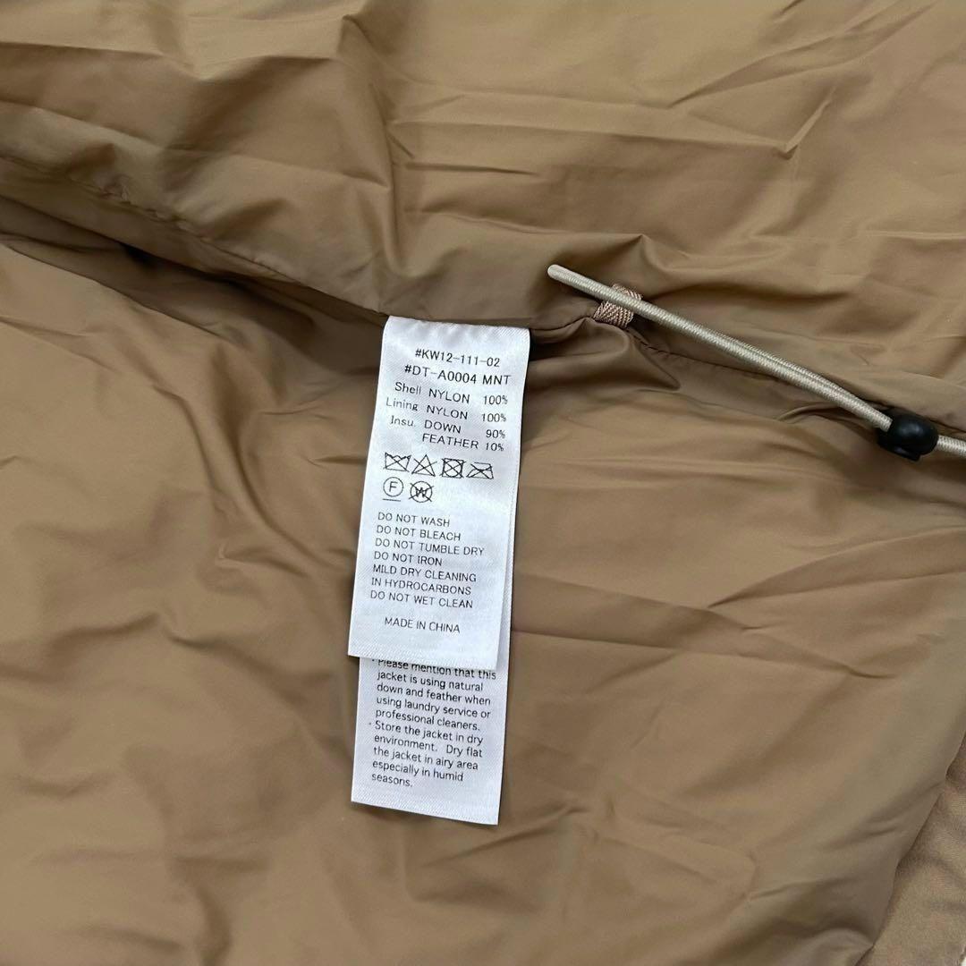 極美品 ダントン フード付き ミドル ダウン ジャケット Sサイズ ベージュ