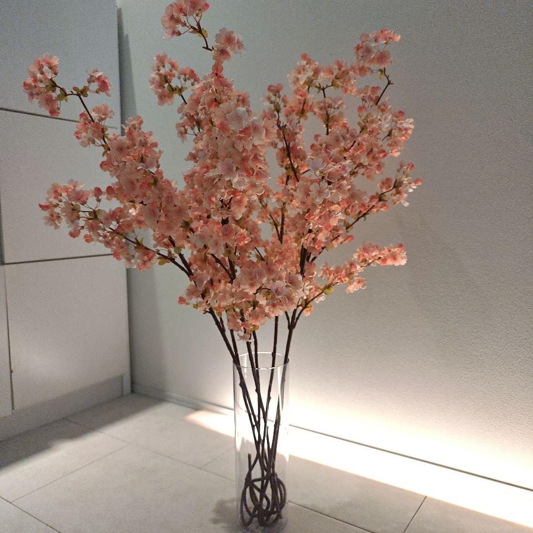 桜のアートフラワー 造花　7本　約110cm