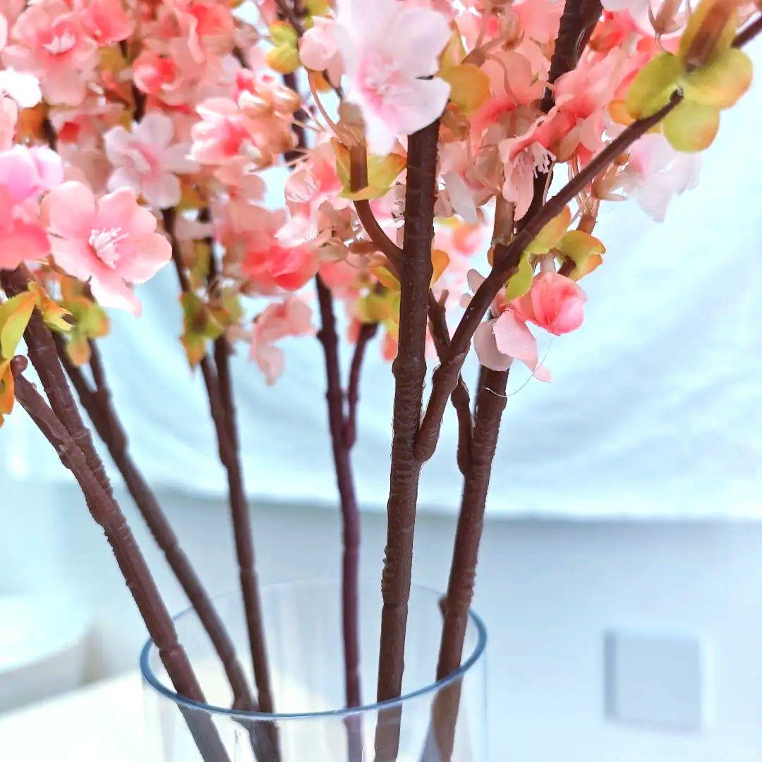 桜のアートフラワー 造花　7本　約110cm