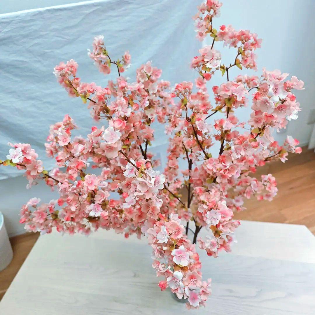 桜のアートフラワー 造花　7本　約110cm