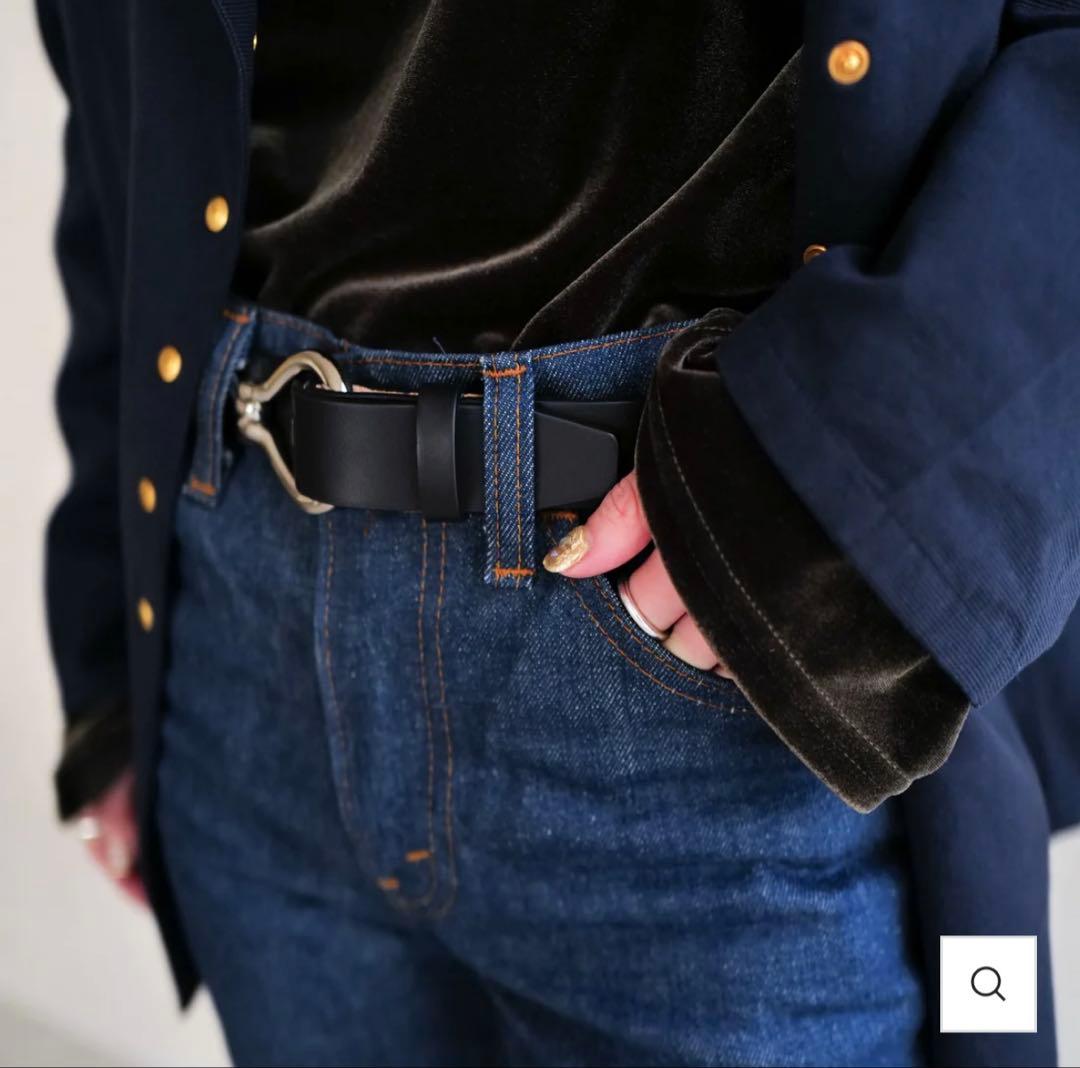 【ITTI／イッチ】フック型バックルベルト 日本製 レザー ブラック