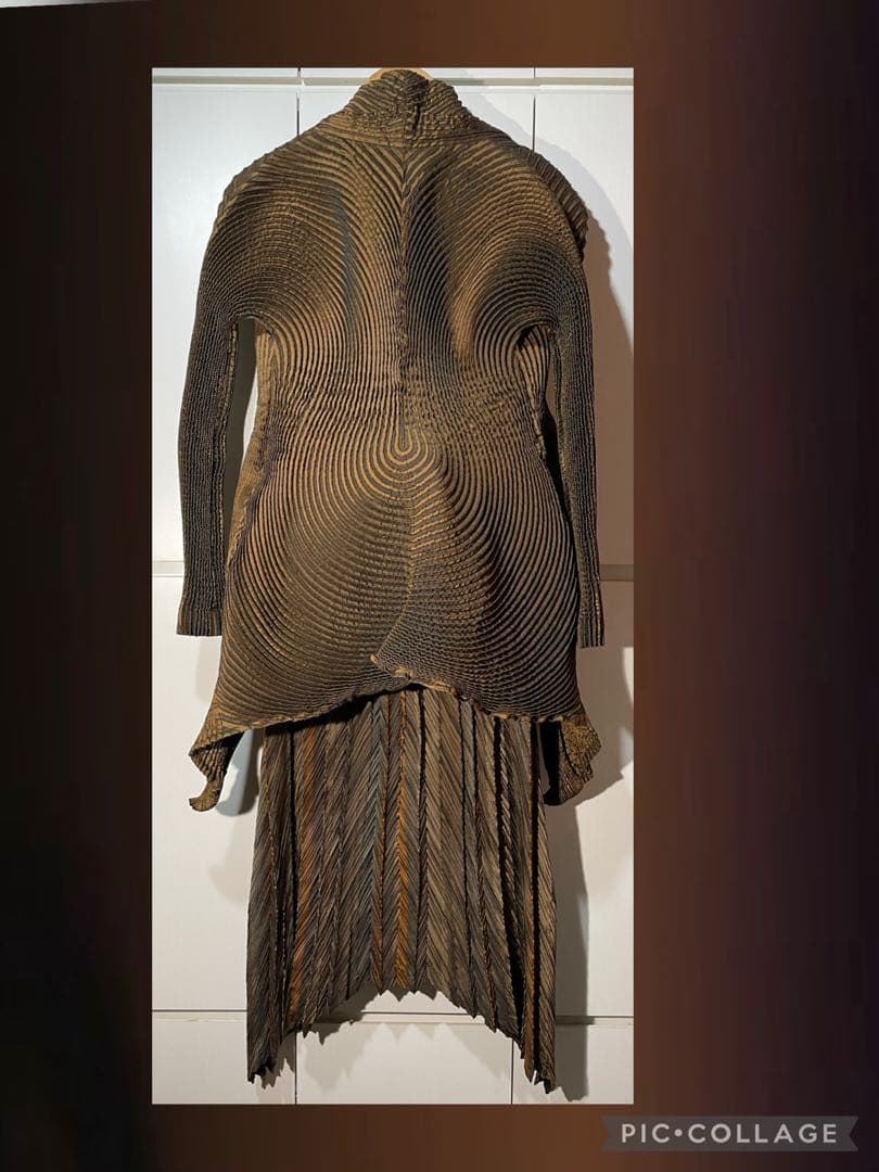 ISSEY MIYAKE スカート ２ ブラウングラデーション イッセイミヤケ