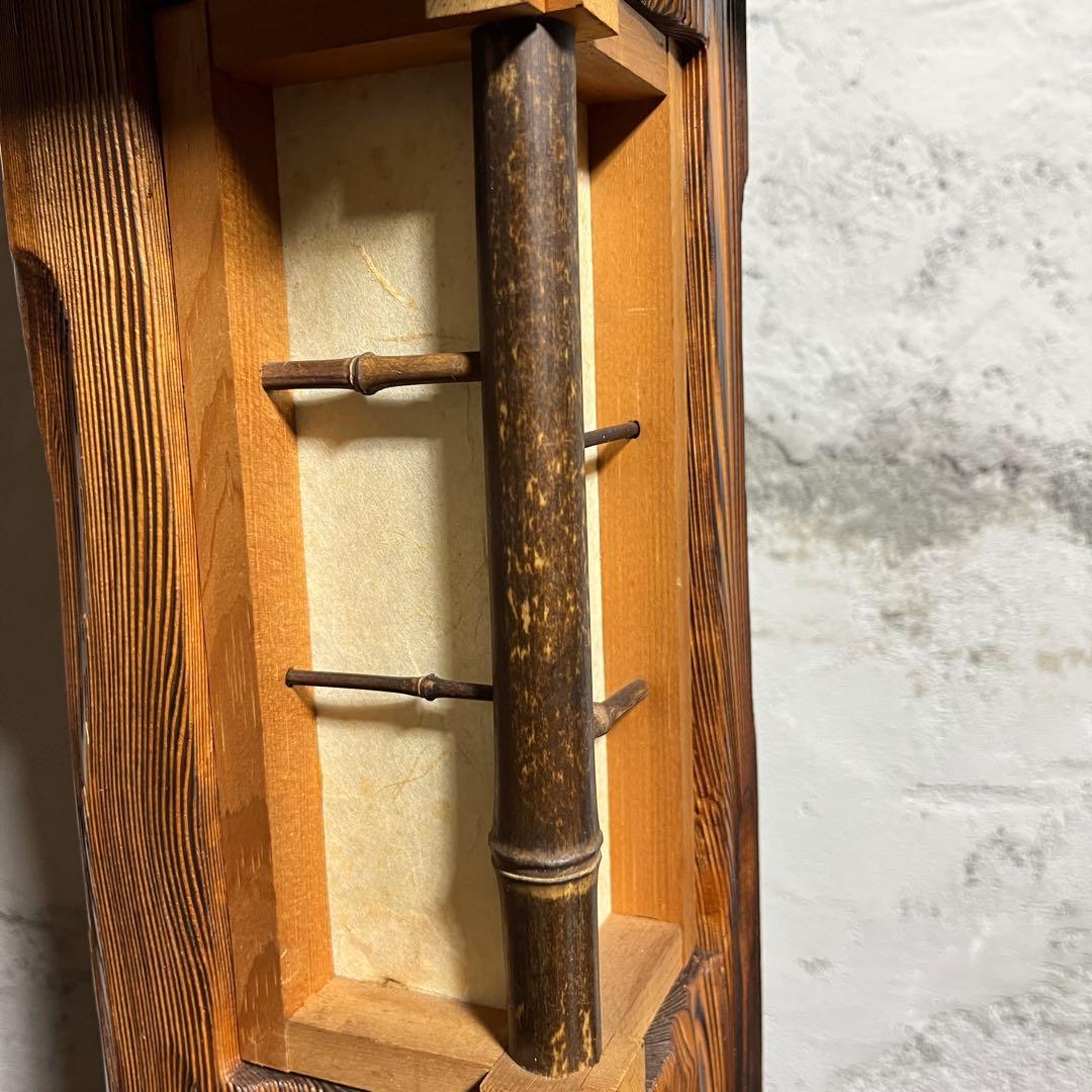 【激レア】杉材・和風行灯照明 天然木×竹細工×障子紙 灯籠 点灯確認済み