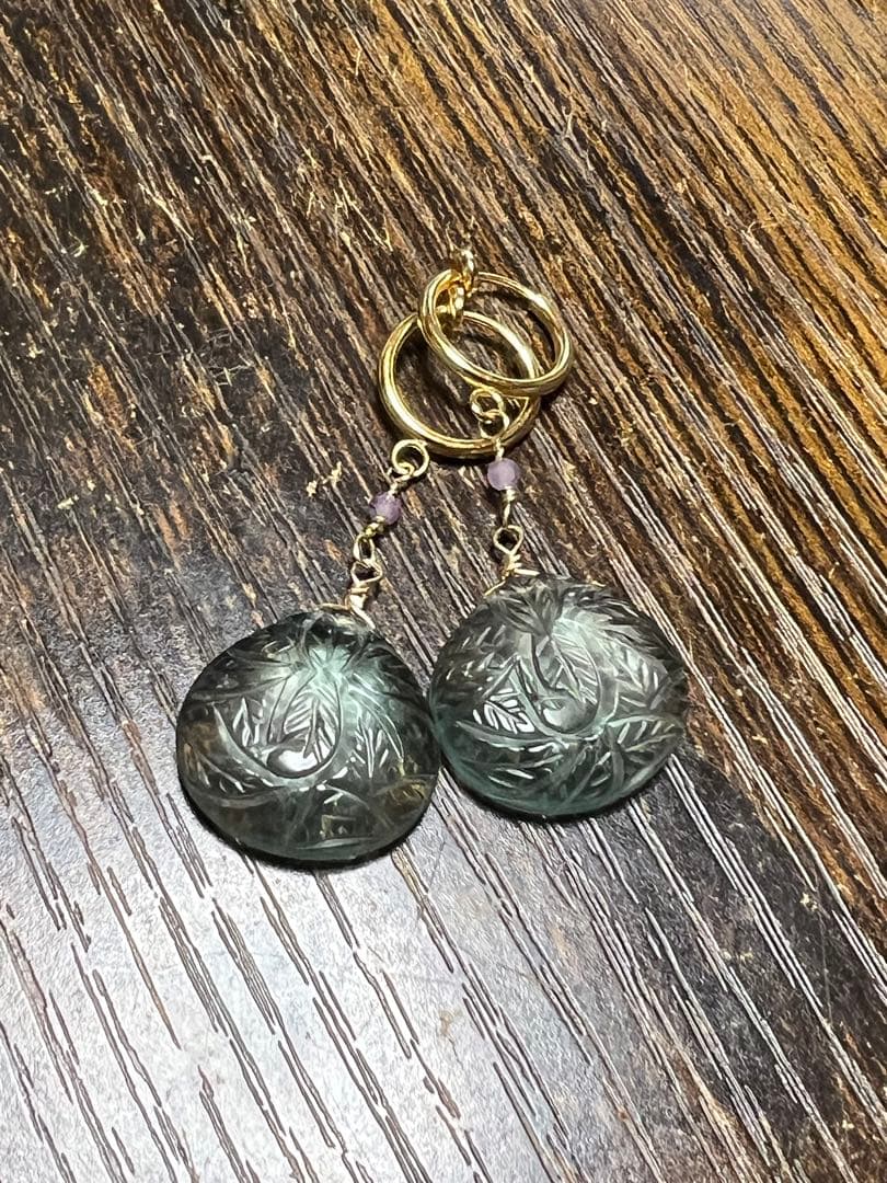 ポメころび❣️ カービング　フープイヤリング