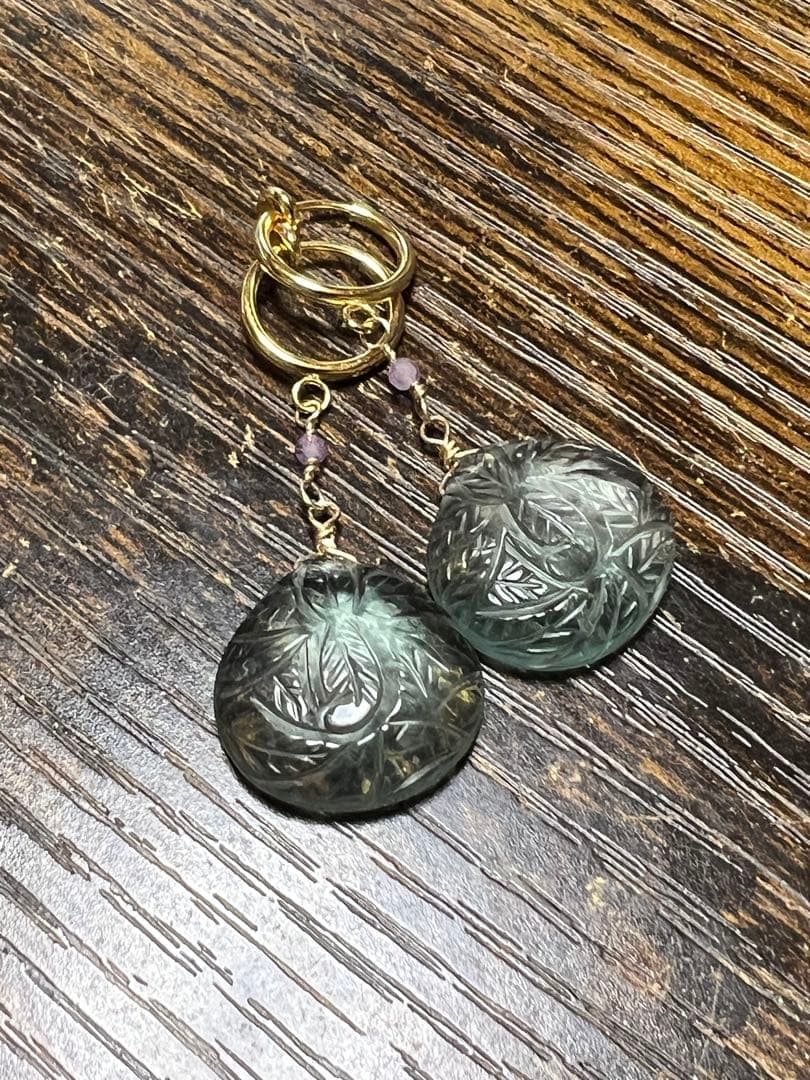 ポメころび❣️ カービング　フープイヤリング