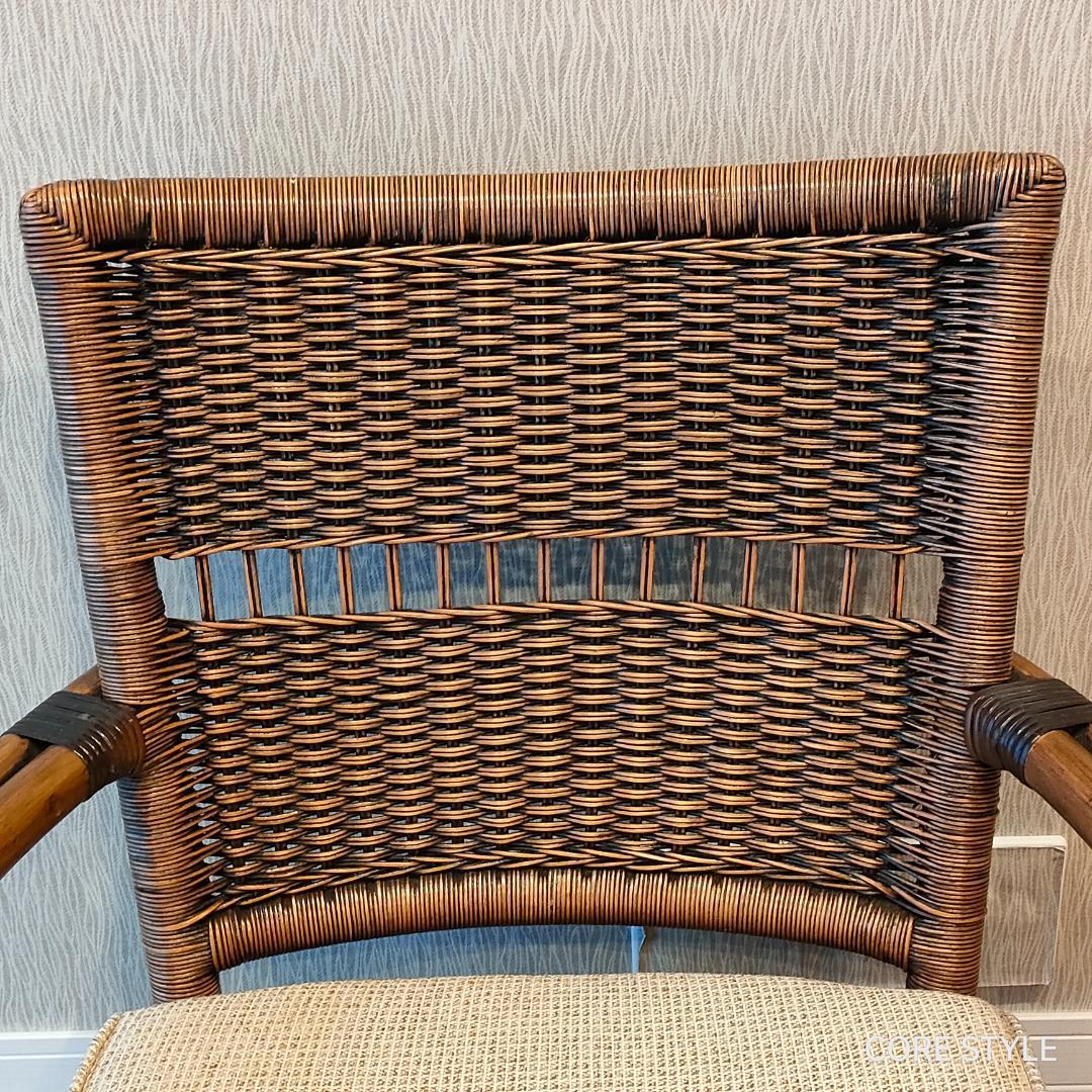 美品　KAZAMA 　ラタン　籐ソファ 　1人掛け　ラウンジチェア　A1