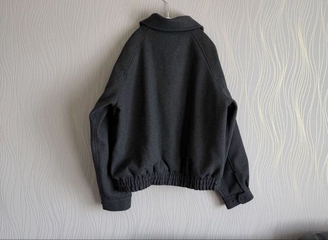 Bleme ダブルジップ メルトンハリントンジャケット チンストラップ付き