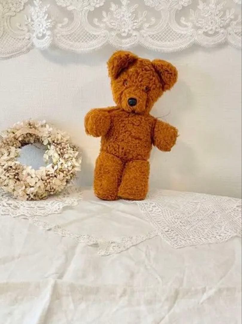 右茶色　ヴィンテージベア　ヴィンテージテディベア　アンティークベア　テディベア