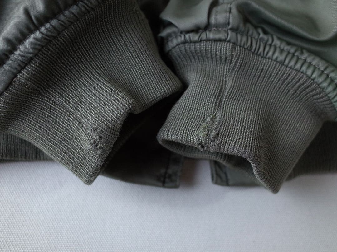 HOUSTON　復刻版　MA-1 ナイロン フライトジャケット　オリーブ/セージ