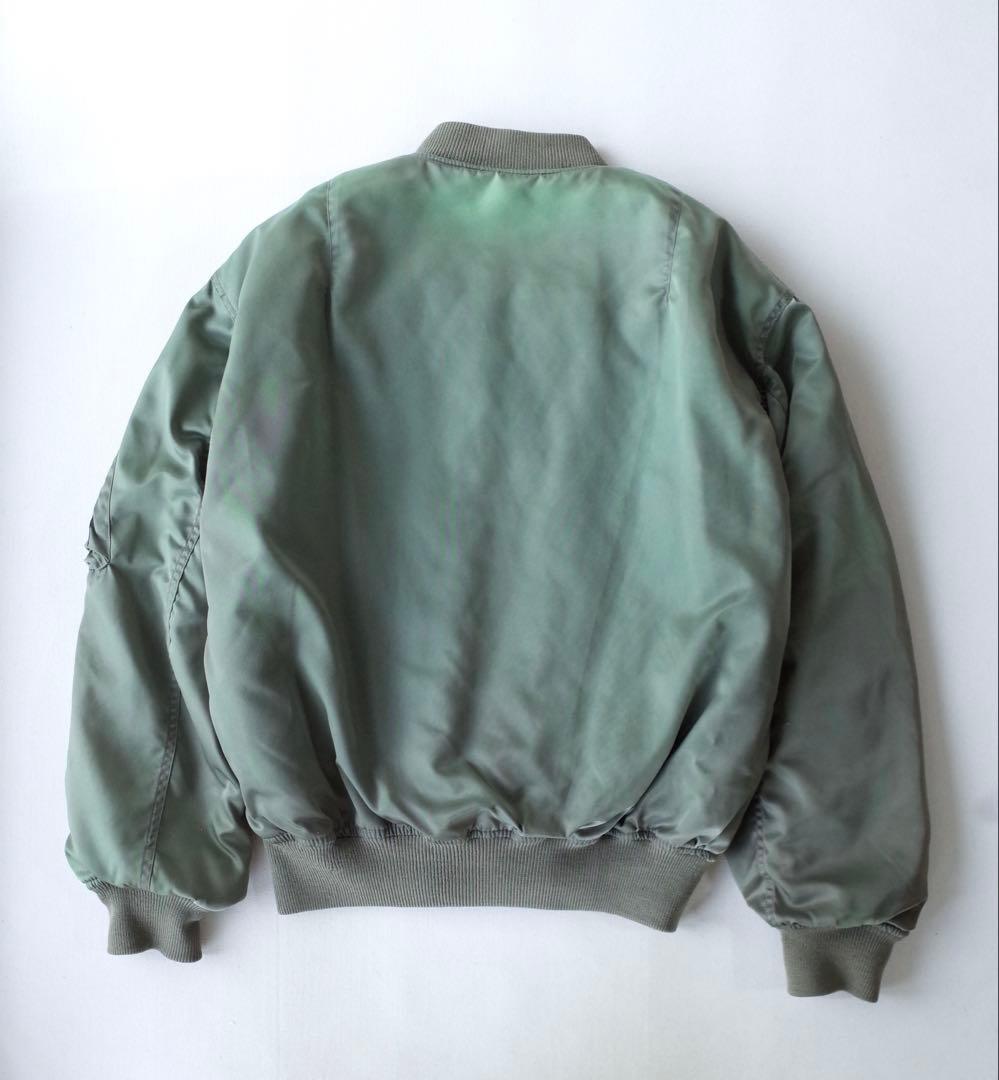 HOUSTON　復刻版　MA-1 ナイロン フライトジャケット　オリーブ/セージ