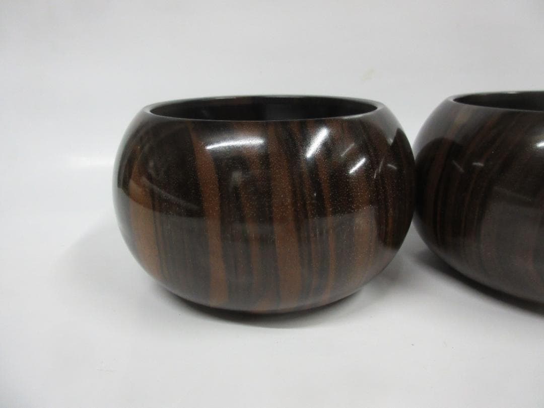 黒檀碁笥　直径１５０mm　未使用品