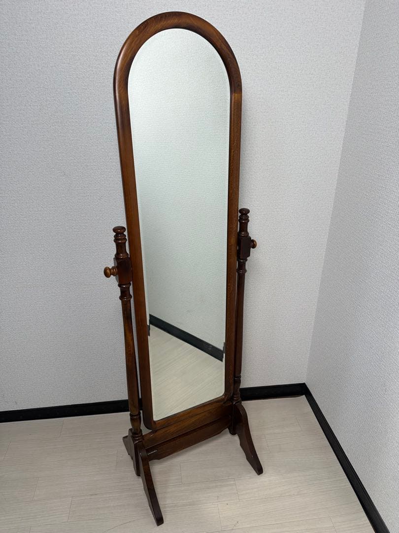 カリモク スタンドミラー コロニアル ミラー 鏡 クラシック 姿見 ※i1※