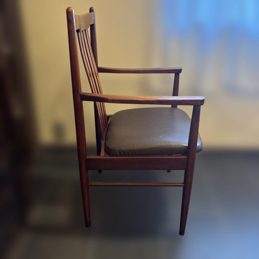 B)天童木工　ダイニングチェア　ブラジリアンローズウッド　希少　アームチェア