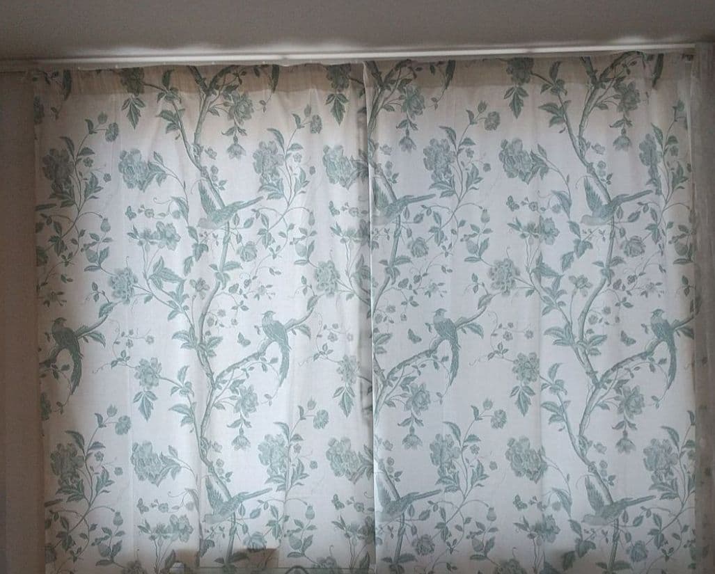 ローラアシュレイサマーパレスダックエッグカーテン 2枚で1組