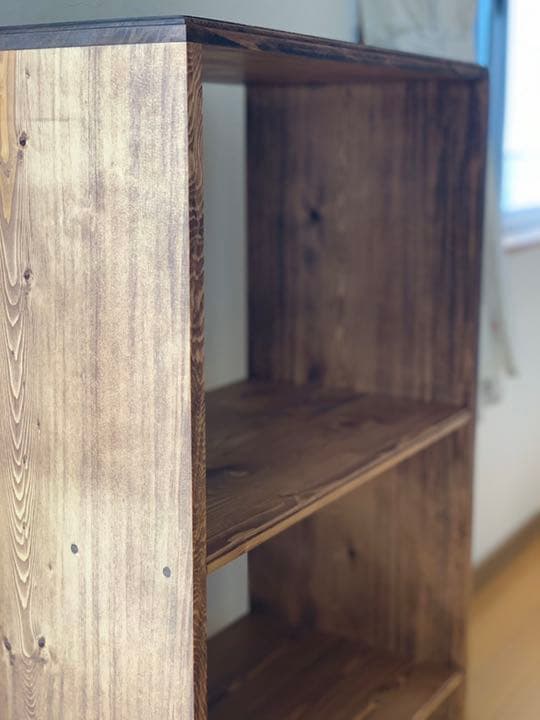 【無垢材】3段カフェラック　アンティーク　ブックラック