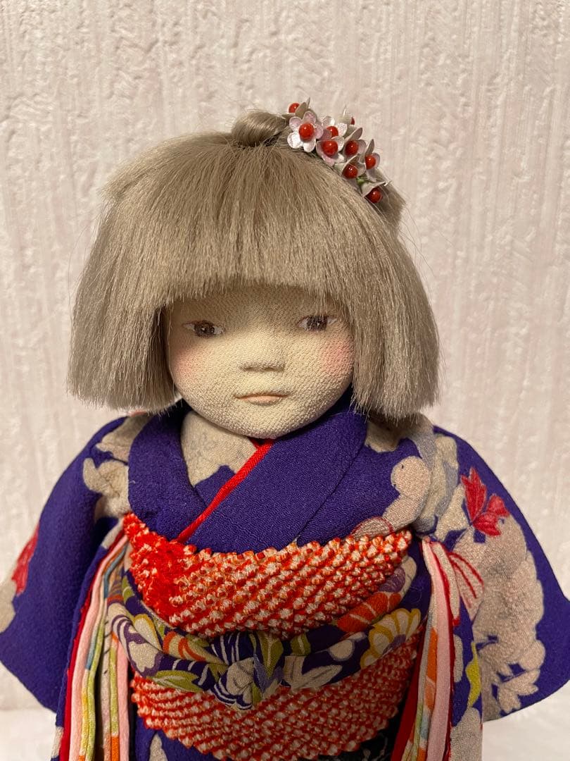 創作人形④ 日本人形 アンティーク着物 ハンドメイド ちりめん 着物 日本人形