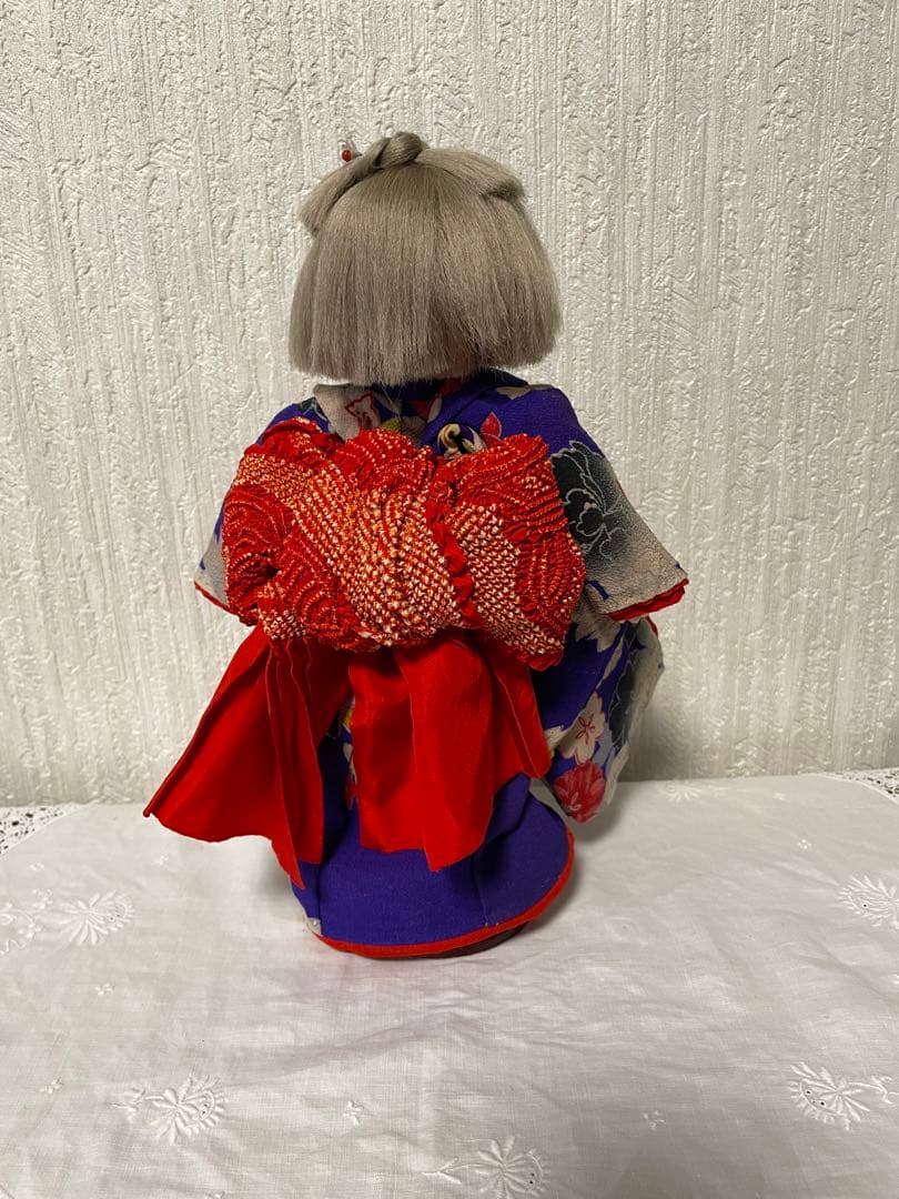創作人形④ 日本人形 アンティーク着物 ハンドメイド ちりめん 着物 日本人形