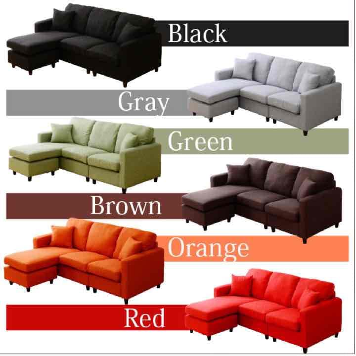 定価108000円のソファ！3人掛けカウチ　BK/BR/GN/GR/OR/RD