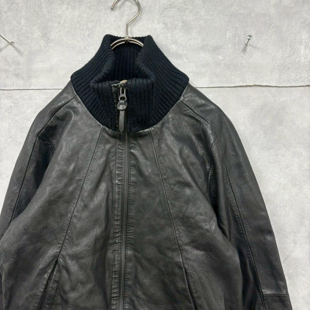 L'OGAN ローガン シングル 裏地チェック レザージャケット N1940