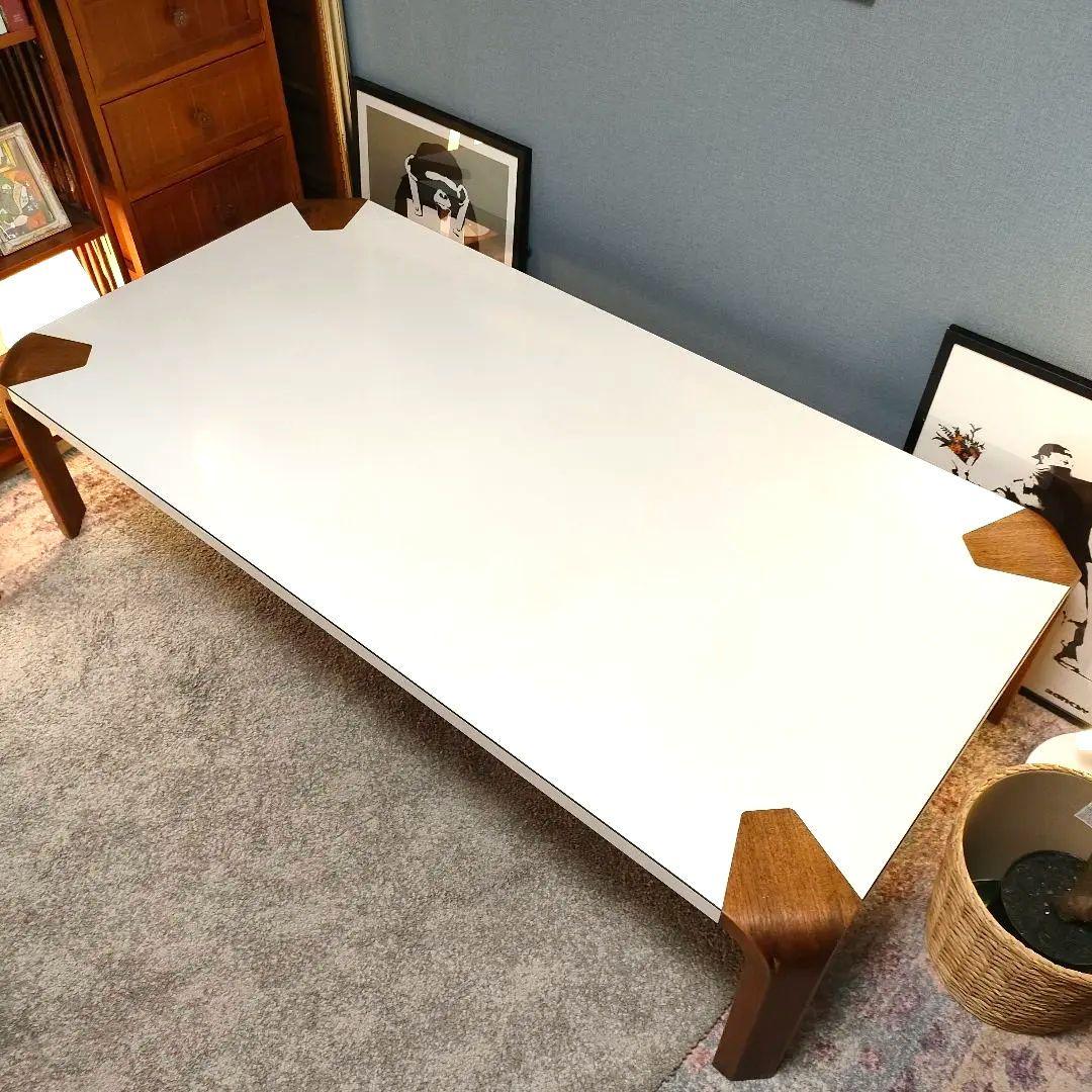 【希少】天童木工 ローテーブル成形合板脚 アントラー 白メラミン天板