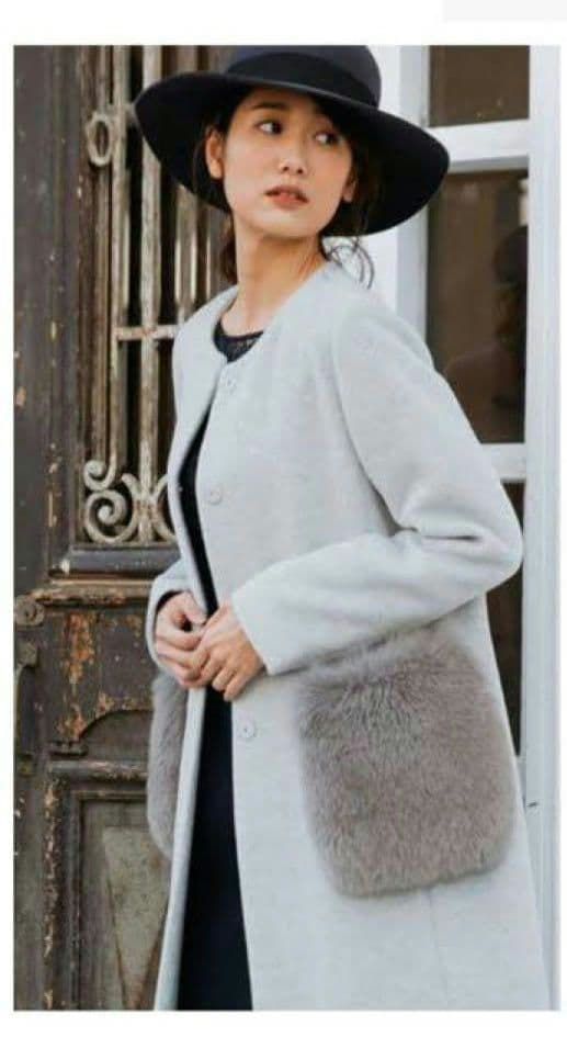 アナイ アンゴラノーカラーコート