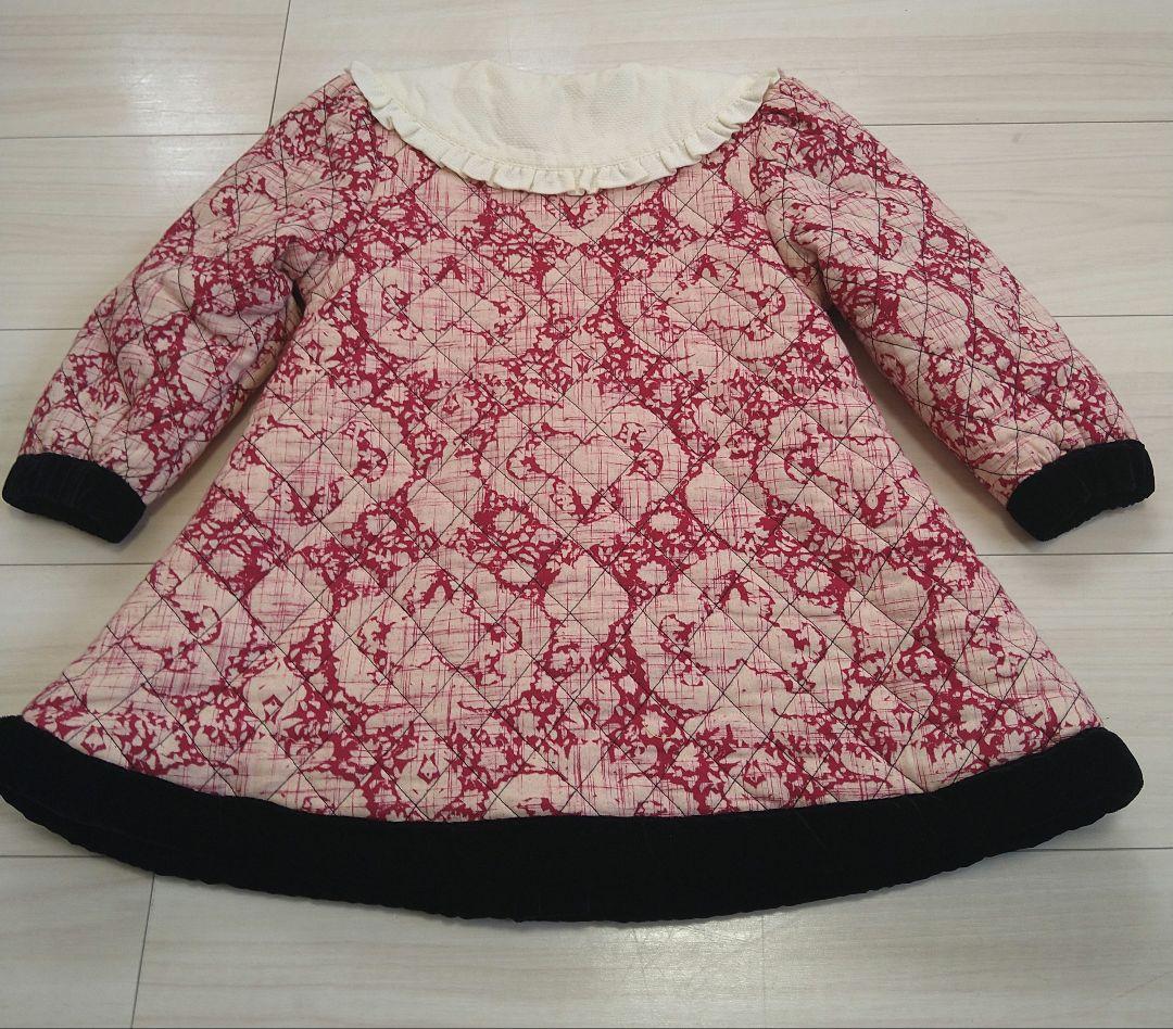 Bonjour diary ベロア キルティングコートドレス2Y