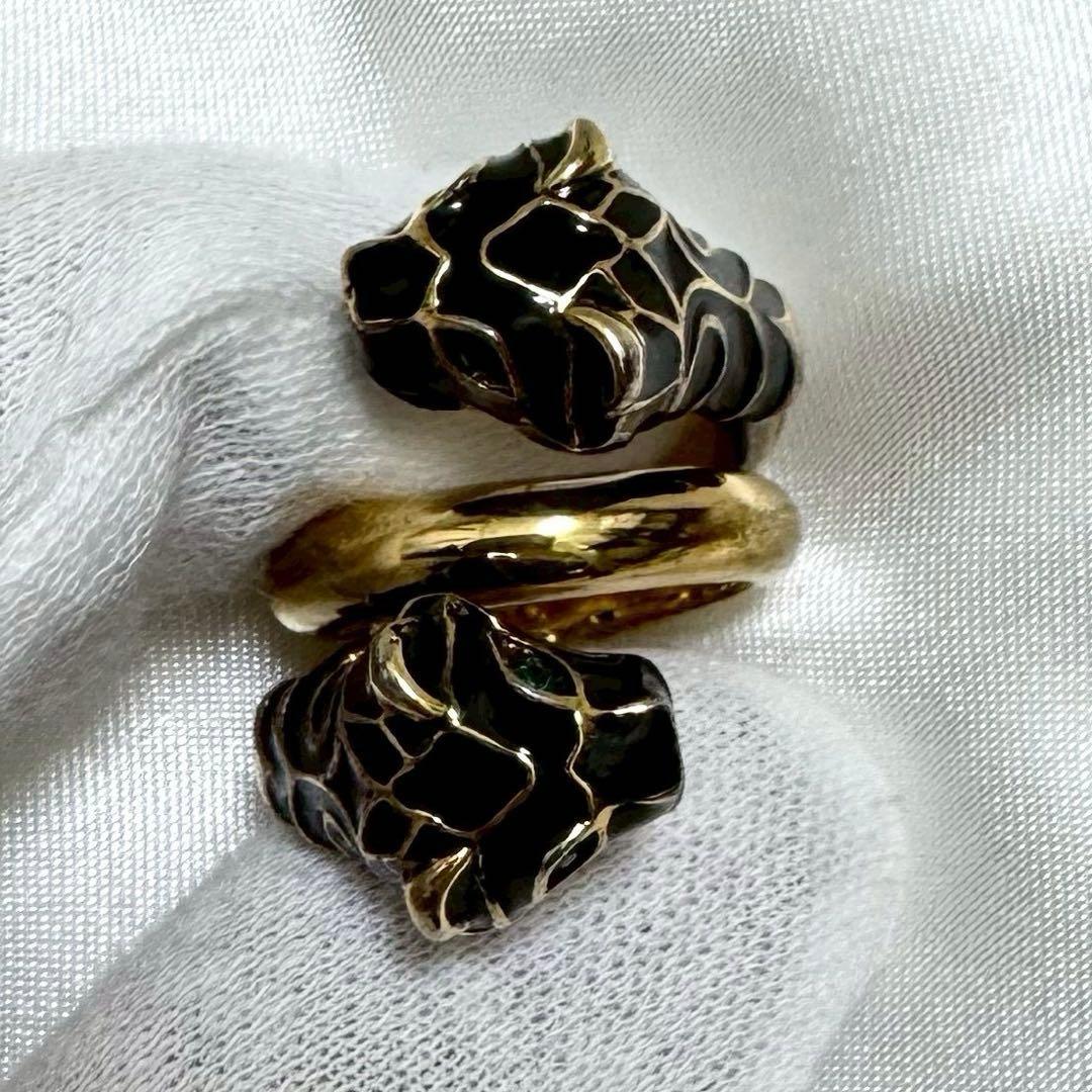 希少✨ GUCCI グッチ ダブルタイガーヘッド リング 指輪 ユニセックス