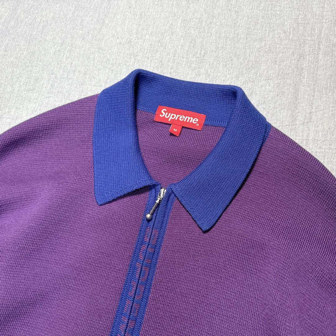 トップス supreme logo trim zip up cardigan 21ss M
