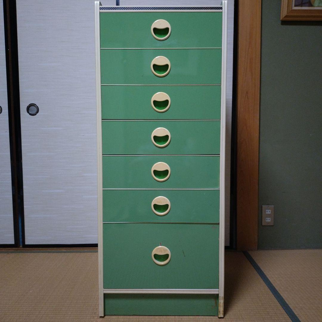 昭和時代 レトロ家具 チェスト 引き出し グリーン