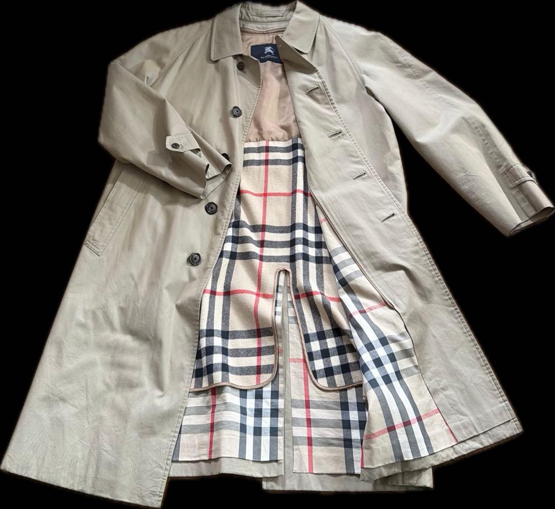 バーバリー ノバチェック ステンカラーコート ベージュ L相当
