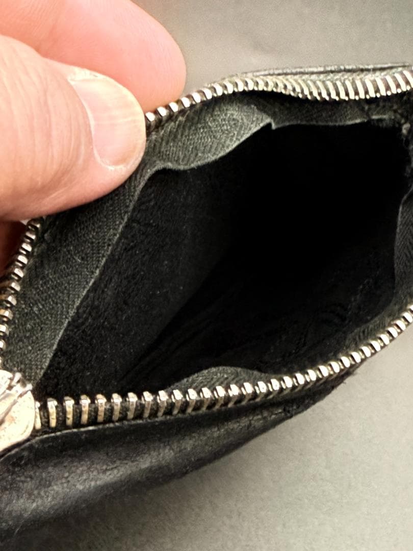 [鑑定済み] クロムハーツ チェンジパース クロスパッチ レザー 黒 小銭入れ