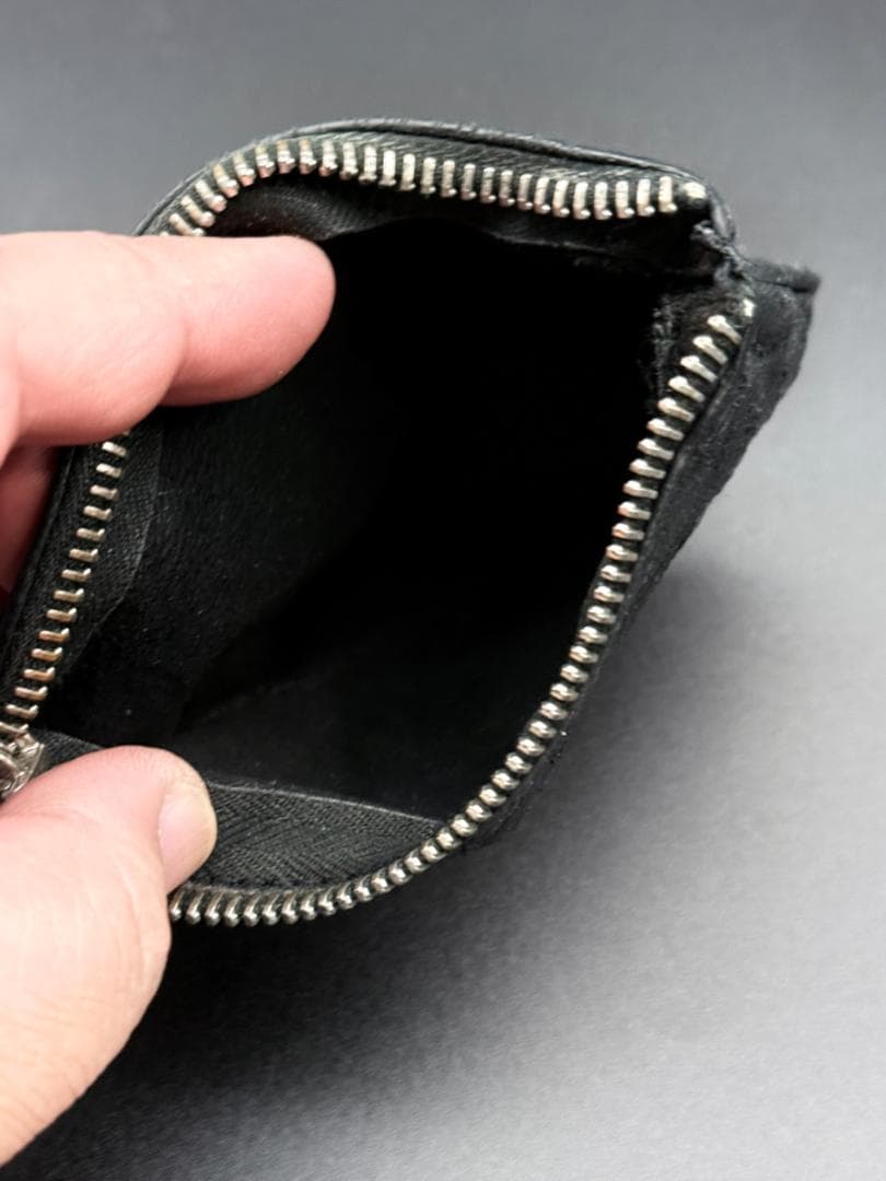 [鑑定済み] クロムハーツ チェンジパース クロスパッチ レザー 黒 小銭入れ