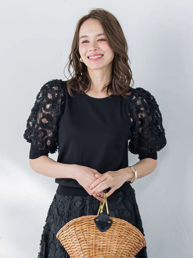 Viaggio Blu ブラック レーススリーブ M