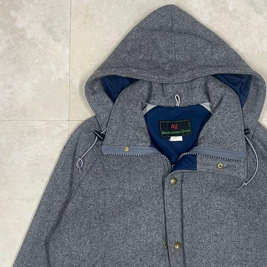 アバクロ ウールリッチ ウール マウンテンパーカー グレー L