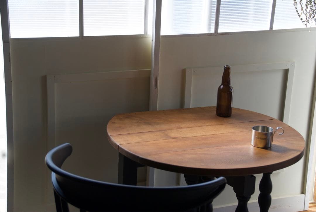 アンティークテーブル　ゲートレッグ　ドロップリーフ　オーク材　サイドテーブル