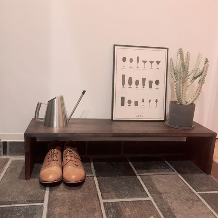 木目の綺麗なコの字家具 シューズラック テレビボード