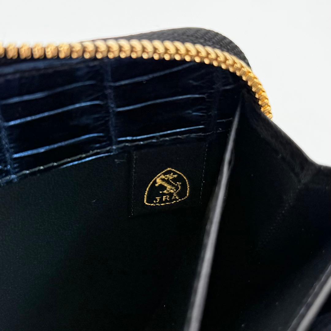 〈極美品〉東京クロコダイル JRA公認 長財布 ラウンドファスナー コスモブルー