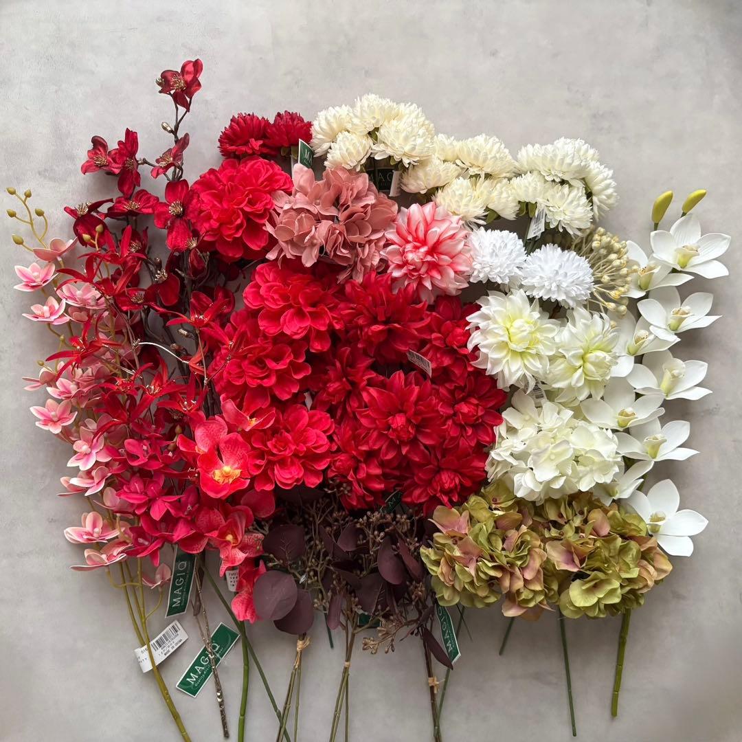 東京堂　アーティフィシャルフラワー　まとめ売り　紫陽花　ベリー　蘭　ダリア