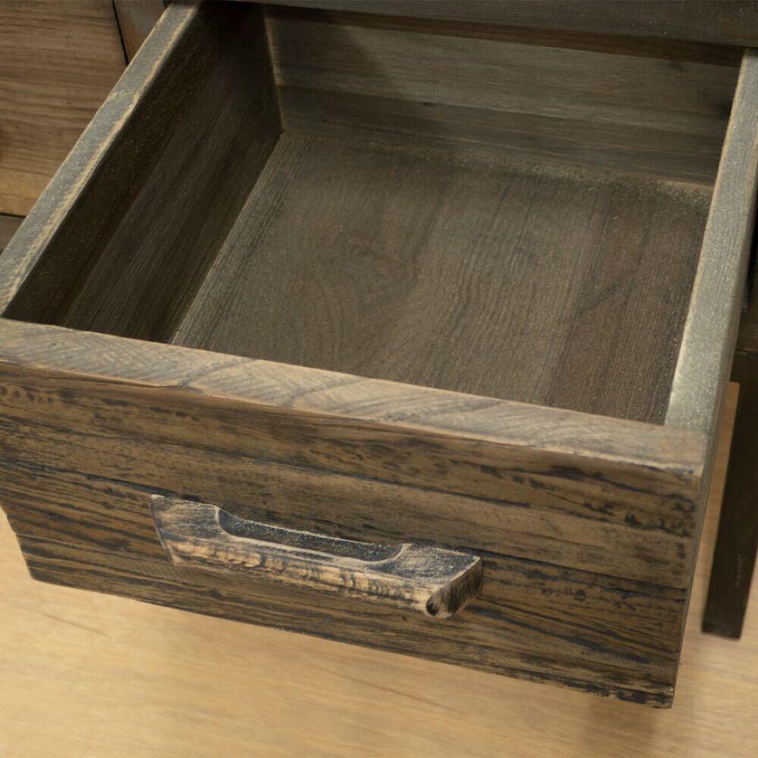 【ブルックリン家具】古材×ブラックスチール脚 10杯チェスト55×115cm