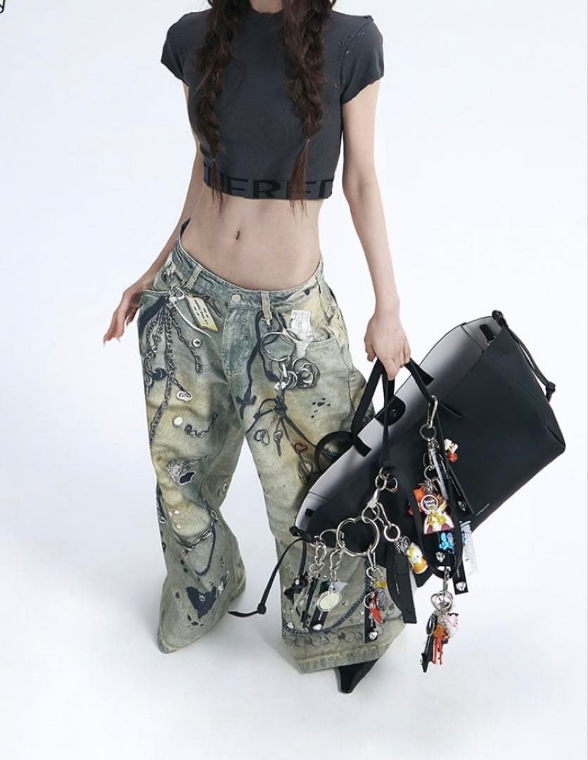 値下げ‼️theredthread S print denim 1toys デニム