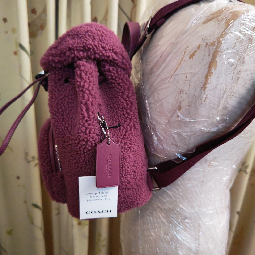最終お値下げCOACH コーチ リュック バックパック ピンク もこもこ