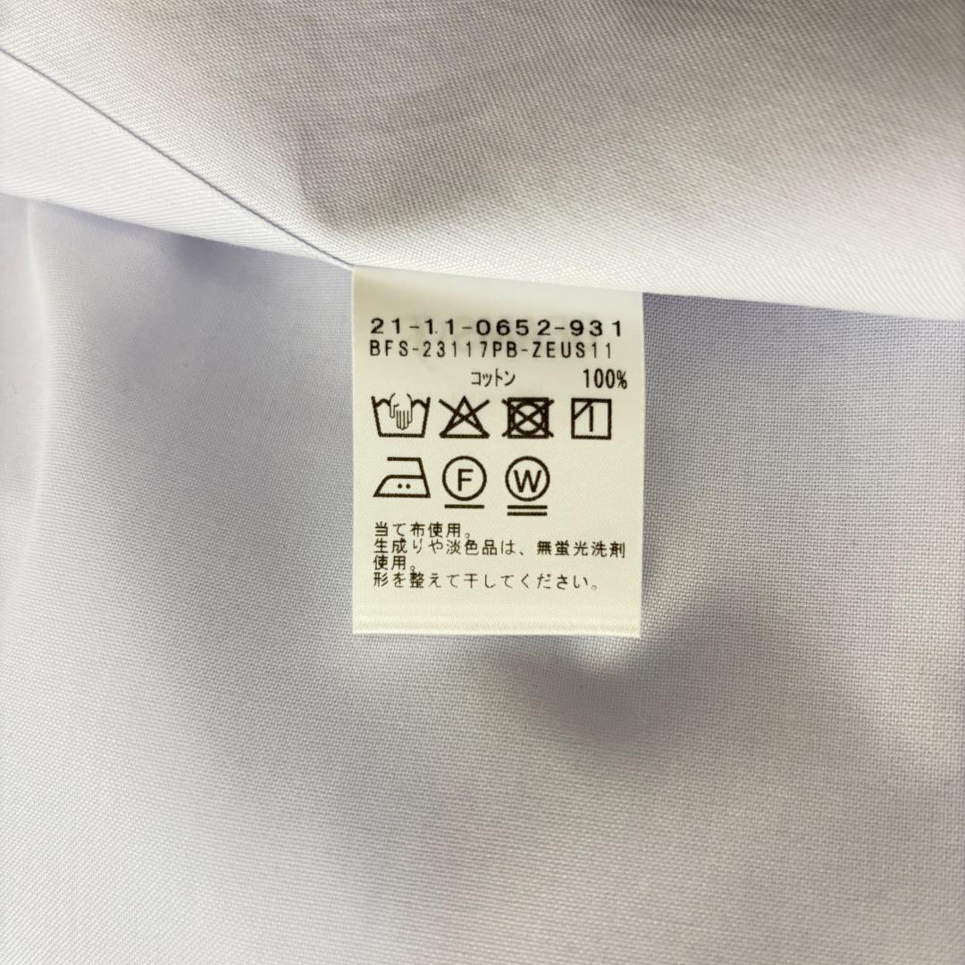 BEAMS F ピンポイント オックスフォード ライトグレー タブカラーシャツ