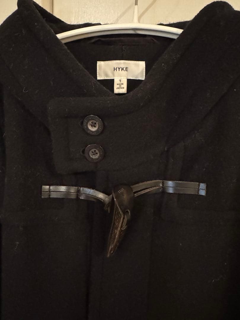 HYKE ブラック ダッフルコート S